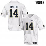 Notre Dame Fighting Irish Youth Kyle Hamilton #14 White Under Armour Authentic Stitched College NCAA Football Jersey AFX7799LF